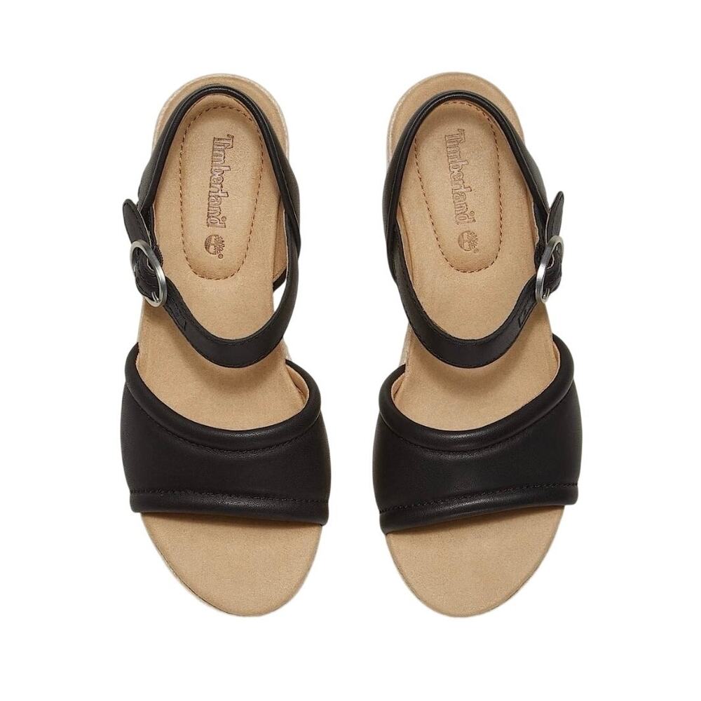 Timberland Santorini Sun Women's Backstrap Sandal - Black Full Grain‎ - Size: 9